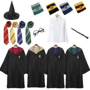 Yeni varış Harry Cosplay kostüm çocuklar ve yetişkin Potter Robe cadılar bayramı için parti giysileri