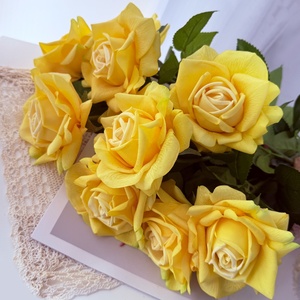 Real Touch Artificial <strong>Rose</strong> Yellow Color Realistic Flowers Wedding Flower Arrangements <strong>Fake</strong> Long Lasting <strong>Roses</strong> Wholesale - Product Image 4