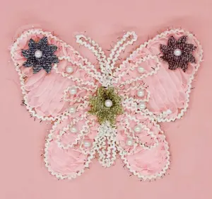 Patchs papillon de perles de mode coudre sur des Appliques pour des patchs de broderie de vêtements pour des vêtements de robe de mariée