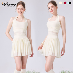 Vêtements pour femmes, haut de yoga à col halter, maille respirante, dos nu, sexy, haut moulant à haute élasticité, sensation nuage - Product Image 1