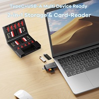 Multifunction USB C & USB 3.0 OTG Card Reader 5Gbps SD TF Card Reader with Multi Card Storage Case High-speed Flash Transfer Box