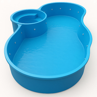 Kit piscine préfabriquée pour les familles avec carreaux creusés en fibre de verre et cascade-pour usage domestique