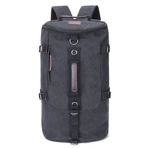 Wholesale Custom Logo Canvas Student Duffle <b>Backpack</b> Unisex Portable Outdoor Travel Bag Zipper Simple Design Leisure <b>Backpack</b> - Product Image 3