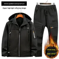 Veste polaire épaisse et douce en velours pour homme, style sportif, avec fermeture éclair à chaîne, imperméable et coupe-vent, à capuche, 280g, couleur unie