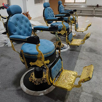 Chaise de coiffeur de style antique rouge et argentée Xinman, chaise de salon de coiffure à vendre