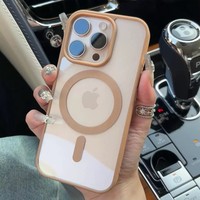 Étui magnétique pour iPhone 18 17 16 15 14 13 12 Pro Max compatible, antichoc, avec airbag, en acrylique transparent cristallin