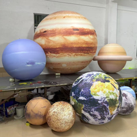Ballon gonflable géant en PVC de 2m, 3m, 4m, modèle Lune, planète, avec lumière LED