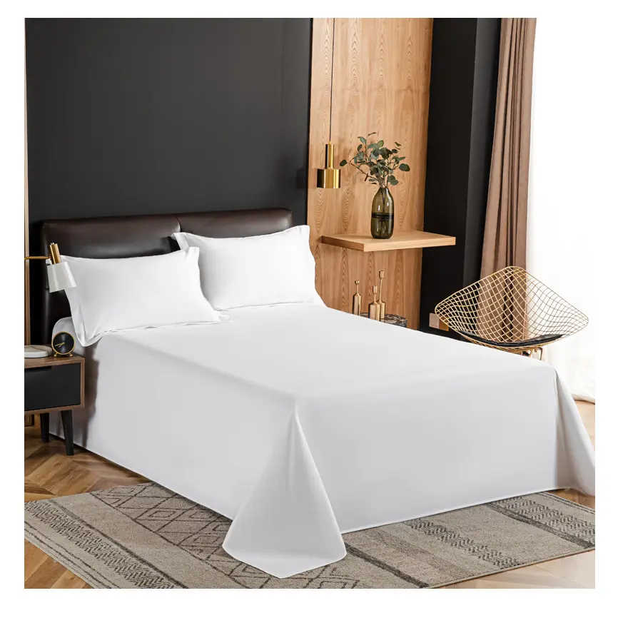 Drap de lit personnalisé taille King, draps de lit en coton égyptien à fil 1600 Super doux, draps de lit en bambou biologique 100%