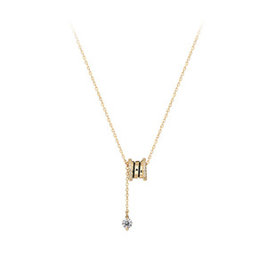 Collana con Ciondolo a Cilindro per Donne, Accessorio Moda per Uso Quotidiano, Catena per Clavicola - Product Image 3