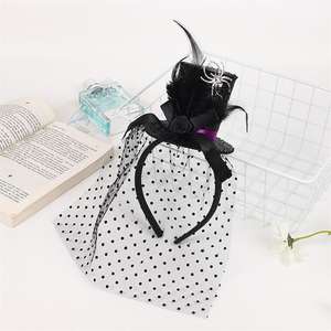 Diademas de Encaje con Velo de Halloween, Lindas Diademas de Bruja con Araña - Product Image 3