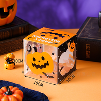Boîte cadeau transparente sur le thème de la citrouille monstre d'Halloween, boîte en plastique pour chocolats, biscuits, bonbons