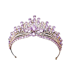 Wow Sheila Baroque Đầy Màu Sắc Pha Lê Rhinestone Hợp Kim Vương Miện Mũ Mạ Vàng Tiaras Cho Công Chúa Prom Wedding Pageant - Product Image 1