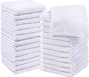 Toallas Utopia de Algodón Blanco, Paquete de 24 Toallitas para Manos, de Fibra Anillada, Calidad Premium, Secado Rápido, Altamente Absorbentes - Product Image 1