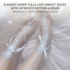 Calcetines de encaje sexy transparentes con lazo de lujo y volantes, estilo Lolita, ultrafinos, vintage, huecos, para <span class=keywords><strong>mujer</strong></span> - Product Image 1