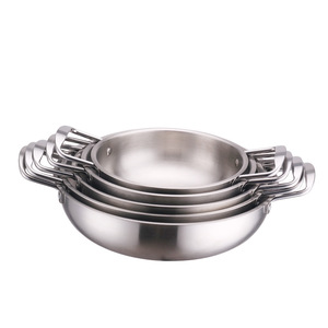 Seadfood <strong>Paella</strong> <strong>Pans</strong> Golden Cooking Non Stick Stainless Steel Double Ear Korean Handle Pot Frying <strong>Pan</strong> - Product Image 1