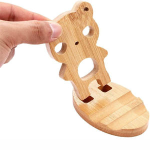 ที่วางโทรศัพท์ไม้ไผ่รูปสัตว์ ที่วางบนโต๊ะ สีไม้ธรรมชาติ รองรับแท็บเล็ต ที่วางโทรศัพท์มือถือ - Product Image 4