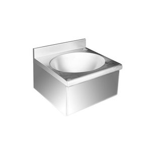 Lavabo en acier inoxydable, lavabo ovale 40 x 35 x 20,5 cm pour usage commercial - Product Image 1