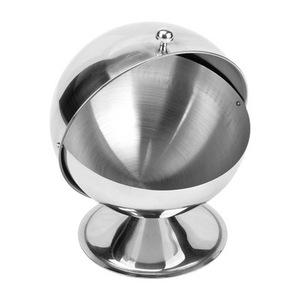 Elegante cacerola de vidrio pulido brillante con tapa de acero inoxidable para servir azúcar Pimienta Sal especias; <span class=keywords><strong>azucarero</strong></span> de metal Premium - Product Image 5