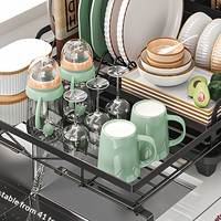 Étagère de rangement métallique pour comptoir de cuisine, 5 niveaux, avec panier égouttoir pour évier, support pour bols et extension d'évier, également utilisable comme étagère d'extension pour rebord de fenêtre