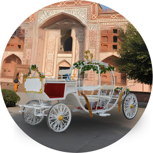 Carruaje de caballos de calabaza dorada para boda Princess Horse Buggy Royal Wagon - Product Image 1