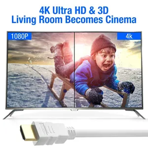 Câble <span class=keywords><strong>HDMI</strong></span> 2.0 4K, 1M 1.5M, 18Gbps, fabrication professionnelle en chine, couleur blanche, 1M - Product Image 4