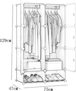 Armoire portative pour 12 <span class=keywords><strong>Cubes</strong></span> Suspendus Vêtements Combinaison Armoire Armoire Modulaire pour Gain de place Organisateur De Rangement pour Jouets - Product Image 3