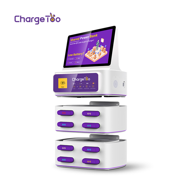 Outdoor 8-Slot Public Charging Kiosk LED Display Multi-Device Charging Station for Cellphone and Laptop