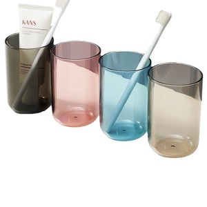 Toothbrush Cup Plastic Transparent Storage Cup For Bathroom <b>Toothpaste</b> Holder Single Size 3 3 9in - Product Image 5