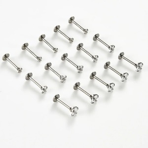 2 pièces Piercing Labret en Acier Inoxydable avec Cristal pour Cartilage d'Oreille, Tragus, Lobe, Hélix, Clou d'Oreille 2/3/4/5MM, Bijoux Cadeau pour Hommes et Femmes - Product Image 1
