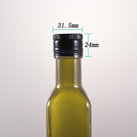 Tapa de aceite de oliva de aluminio de 31,5x24mm de tamaño Universal con vertedor de inserción de plástico para contenedor de vidrio de botella de aceite