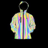 Nuit haute vision capuche amovible rue hommes nylon polyester noir maille réfléchissant pull sur équitation sport sécurité à capuche veste