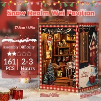Offres Spéciales Série de Noël Kit Maison Miniature 3D en Bois à Monter Soi-Même Faite à la Main pour Décoration de Librairie