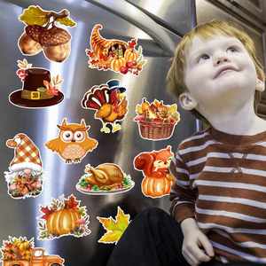 12 Aimants Décoratifs Récolte de Thanksgiving, Panneaux d'Automne, Ornements de Fêtes pour Lave-vaisselle, Porte de Garage, Cuisine, Boîte aux Lettres - Product Image 5