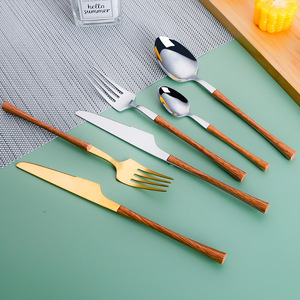Ensemble de couteau, fourchette et cuillère en acier inoxydable Pei Jiale, 6 pièces, manche en marbre, durable, pour la maison, steak, repas occidentaux, emballage cadeau - Product Image 3