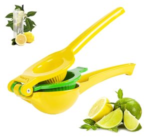 Metal 2-In-1 Lemon Lime Squeezer - Hand Juicer Lemon Squeezer - Max Extraction Manual Citrus Juicer