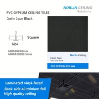 Panneau de plafond en fibre de verre Celotex noir 600*600*15mm pour la décoration de cinéma, panneau de plafond acoustique pour le marché canadien