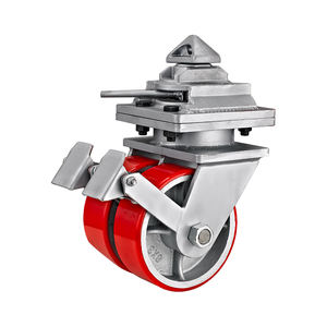 6/8/10/12 polegadas extra pesado núcleo de ferro fundido vermelho pu duplo rodízio recipiente rodas - Product Image 6