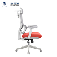 Chaise de bureau ergonomique moderne à dossier haut en maille, siège coulissant, accoudoirs 3D réglables, base en aluminium, capacité 200 kg, pour bureau à domicile