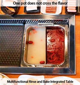 Yawei التجارية 650 الغاز المسال الغاز إناء/ قدر الشواء المتكاملة الجدول - Product Image 4