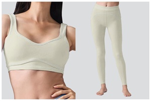 Set Sportivo Leggero da <span class=keywords><strong>Donna</strong></span> per Fitness e Yoga, Reggiseno e Leggings ad Alta Elasticità e Traspiranti, <span class=keywords><strong>Abbigliamento</strong></span> Sportivo Comodo con Logo Frontale - Product Image 5