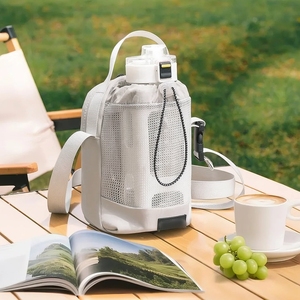 Sac à bandoulière grande capacité pour bouteille d'eau, sac de rangement unisexe léger avec cordon de serrage, sac de voyage à bandoulière - Product Image 2