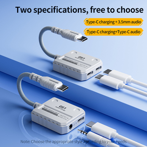 Adattatore Plextone GS1 2 in 1 da USB-C a jack per cuffie da 3,5 mm, adattatore da tipo C a cavo audio ad alta risoluzione con ricarica. - Product Image 3