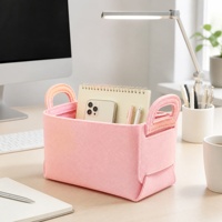 Panier de rangement en feutre rectangulaire personnalisé avec logo, multifonctionnel, pour la maison, avec poignées, vente en gros