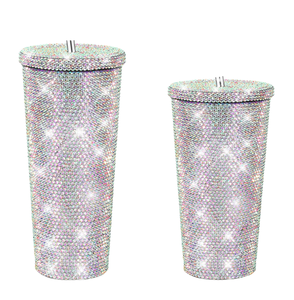 Gobelet isotherme en acier inoxydable QX Bling Diamond Glitter avec couvercle scintillant, écologique, portable, isolation de 6 à 12 heures, design moderne - Product Image 1