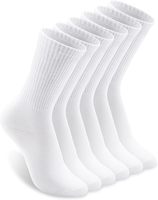 Prêt à Expédier Chaussettes Rembourrées Blanc Uni Sport Crew pour Hommes Femmes Créez Votre Propre Logo Brodé Chaussettes en Coton Éponge