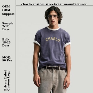 Camisetas Vintage con Logotipo Personalizado, Lavado Ácido, para <span class=keywords><strong>Hombre</strong></span>, Fabricante de Camisetas Gráficas de Estilo Urbano para <span class=keywords><strong>Hombre</strong></span> - Product Image 1