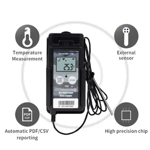 For USB <b>Temperature</b> <b>Data</b> <b>Logger</b> External Probe Cryogenic Recorder Max/Min Upper/Lower Limit PDF/Csv Report for Cold Chain - Product Image 2