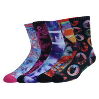 Logo personnalisé Concevez votre propre impression de sublimation de photo Chaussettes en coton vierge imprimées en 3D pour femmes et hommes Chaussettes imprimées