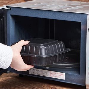 Barquettes alimentaires carrées en <span class=keywords><strong>polypropylène</strong></span> écologique à compartiments, en amidon de maïs, robustes, jetables, pour plats à emporter, nouilles et sandwichs - Product Image 3