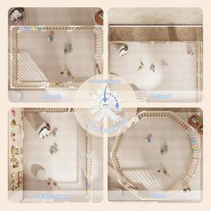 Box per bambini in legno facile da giocare per bambini, gioco portatile, centro di attività pieghevole con recinzione, Area giochi e giocattoli - Product Image 3